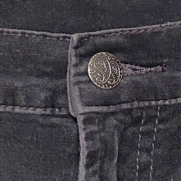 DG2 by Diane Gilman Straight Leg Velvet Jeans Dark Grey Stretch Women Size 8T - Picture 4 of 7